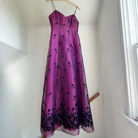 strapless open back dress Vintage Dark Purple Halter-neck Beaded Ruffled Charming Prom Dress Eve –  DSProm main image 0